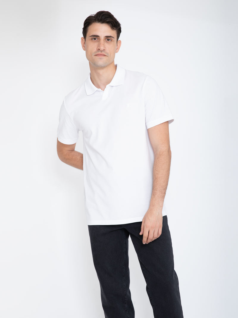 LOGO NAKIŞLI POLO T-SHIRT BEYAZ